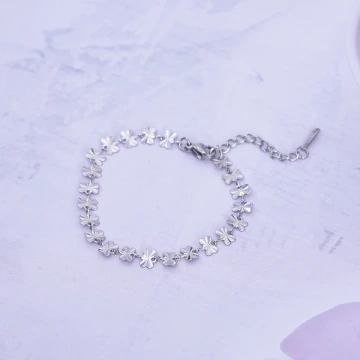 316鋼飾×四葉草壓花紋 ×手鍊×銀色.avif