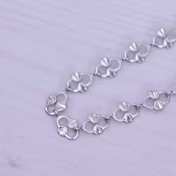 316鋼飾×香吻壓花紋 ×手鍊×銀色