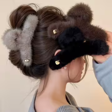 仿貂毛小金心×鯊魚夾×共四色