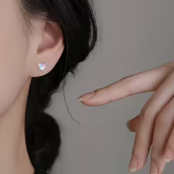 愛心月光×轉珠耳環