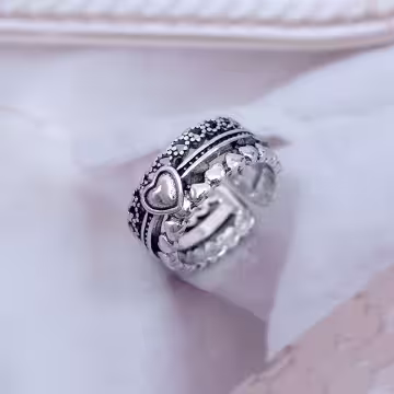 復古寬版愛心×開口戒指