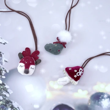 布藝聖誕小物×麂皮繩×長項鍊×共三色.avif