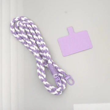 細繩雙色小麻花&times;手機斜背雙勾掛繩&times;紫+白.avif