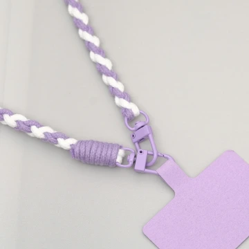 細繩雙色小麻花&times;手機斜背雙勾掛繩&times;紫+白.avif