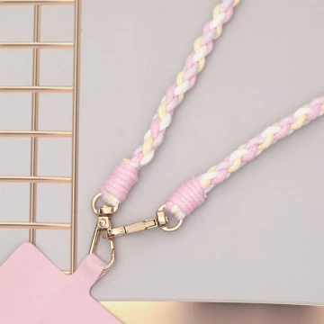 細繩四色小麻花&times;手機斜背雙勾掛繩&times;粉+紫+黃+白.avif