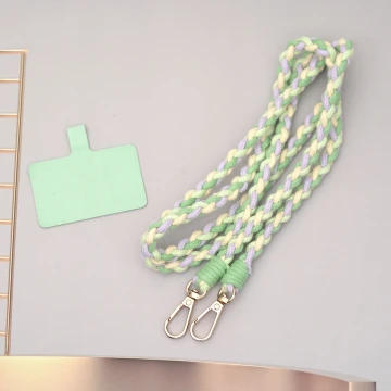 細繩四色小麻花&times;手機斜背雙勾掛繩&times;深綠+淺綠+紫+黃.avif