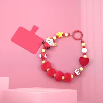 財神爺愛心×手機腕帶掛繩