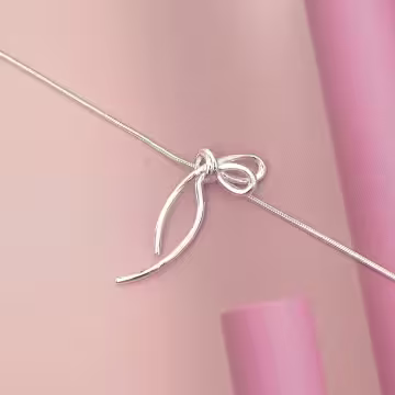 925銀飾×隨心線條蝴蝶結×鎖骨項鍊