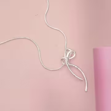 925銀飾×隨心線條蝴蝶結×鎖骨項鍊