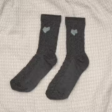 藍灰少女心×中筒襪×四雙套件襪子組