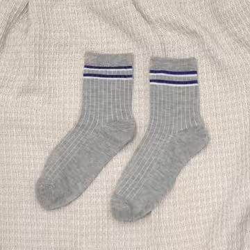 藍灰少女心×中筒襪×四雙套件襪子組