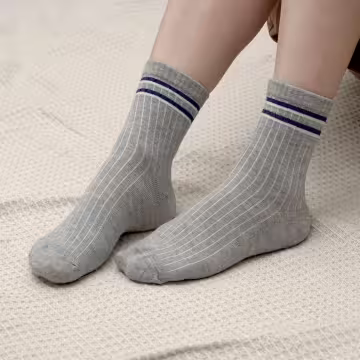 藍灰少女心×中筒襪×四雙套件襪子組