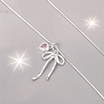 925銀飾&times;蛇骨蝴蝶結粉心&times;鎖骨項鍊.avif