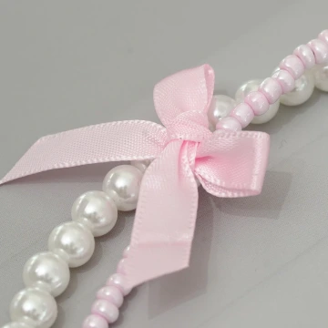 芭蕾風蝴蝶結珍珠&times;雙層手機腕帶掛繩&times;粉色.avif