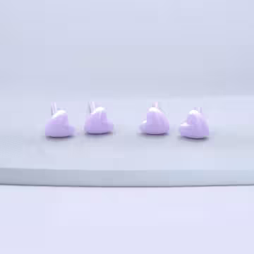 小愛心×陶瓷×養耳棒×二套件耳環組×紫色