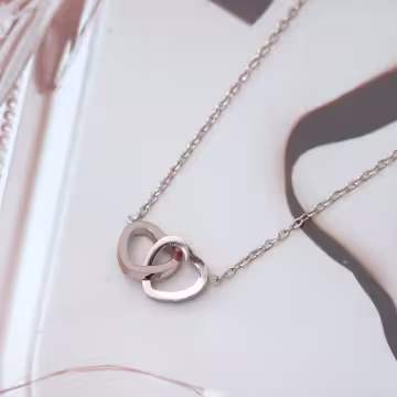 316鋼飾×心心相印×鎖骨項鍊×玫瑰金
