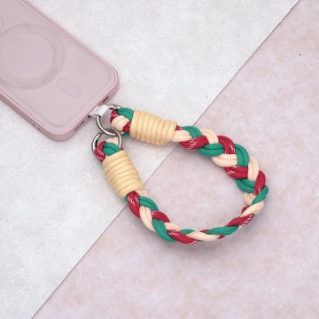 三色麻花辮&times;手機腕帶掛繩&times;紅綠橘.avif