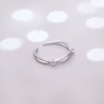 925銀飾×晶鑽交織×開口戒指