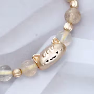 黃金招財貓&times;固定式串珠手鍊