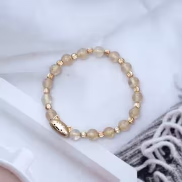 黃金招財貓&times;固定式串珠手鍊