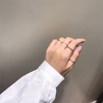 金色三角幾何×四套件戒指組
