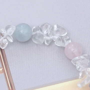 藍粉冰清小銀花&times;固定式串珠手鍊.avif